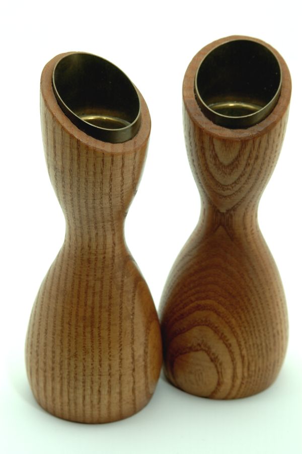 Turned Danish Modern Style Candlesticks
