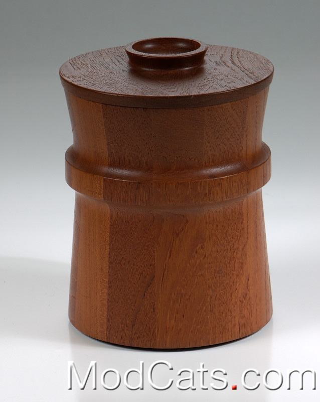Unsigned Large Danish teak ice bucket 1.