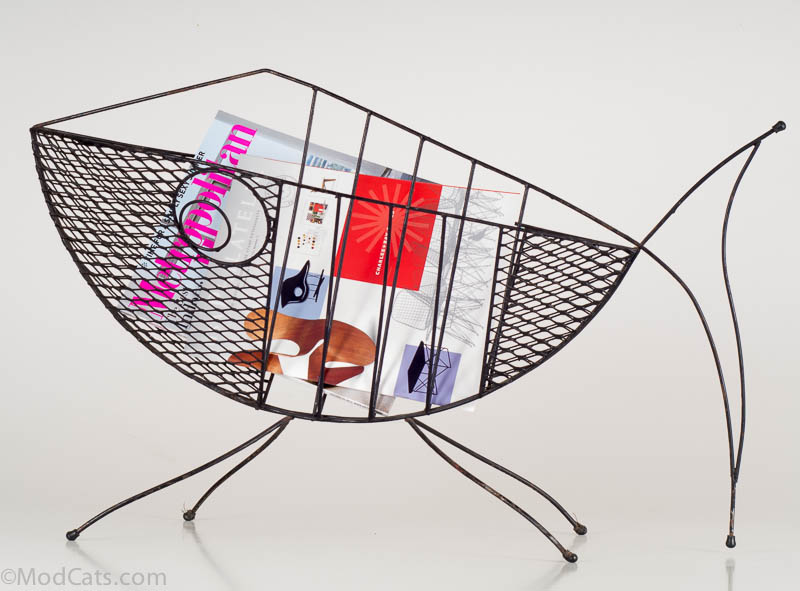 Vintage Weinberg Style Metal Fish Magazine rack