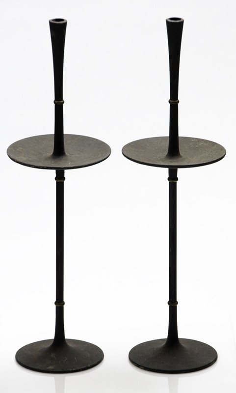 Dansk IHQ Tall Cast Iron Candlestick Pair