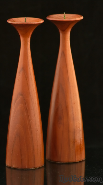 Turned Teak Candle sticks