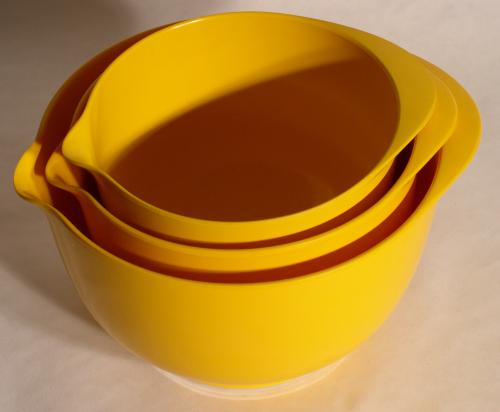 Three Yellow Margrethe Mixing Bowls