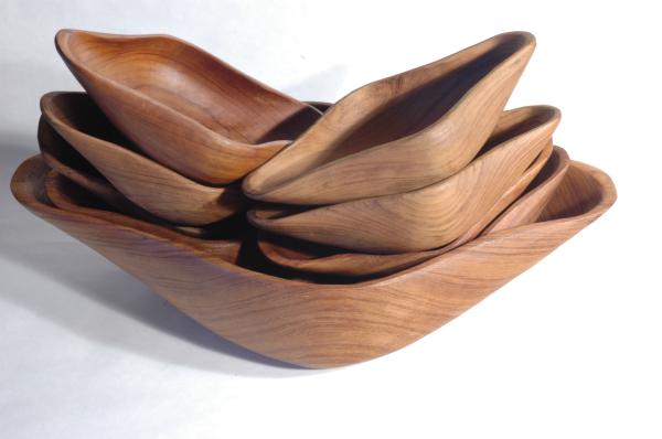 Teak Biomorphic 9-piece Salad Set