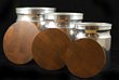 Teak and Aluminum Canister Sete