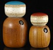 Teak and Ceramic Salt and Pepper Grinders