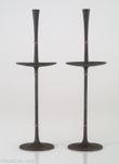 Dansk Jens Quistgaard IHQ Tall Cast Iron Candlestick Pair