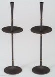 Dansk Jens Quistgaard IHQ Tall Cast Iron Candlestick Pair