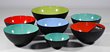 Set of Seven Herbert Krenchel Enameled Krenit Bowls