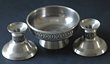 Haugrud Norwegian Pewter Bowl and Candlesticks