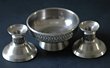Haugrud Norwegian Pewter Bowl and Candlesticks