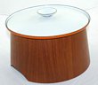 Swedish Enamel Casserole and Teak Stand