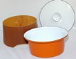 Swedish Enamel Casserole and Teak Stand