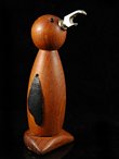 Teak bird bottle opener / corkscrew