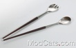 Teak and Stainless Salad Server Set